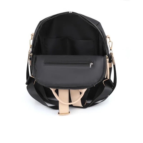 Lightweight Anti-theft Black & Khaki Backpack - Picture 5 of 5